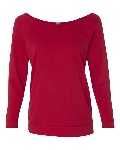 Women's Terry Raw Edge Three-Quarter Sleeve Raglan