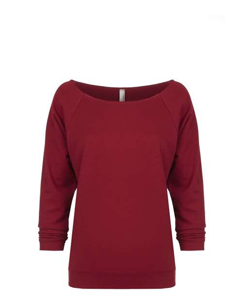 Women's Terry Raw Edge Three-Quarter Sleeve Raglan