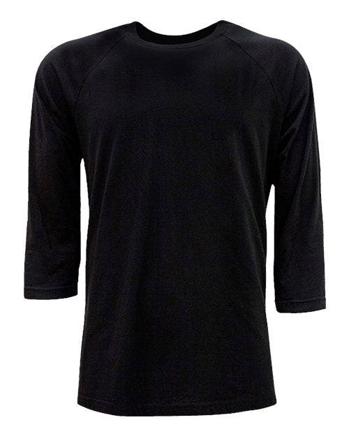 Unisex CVC Three-Quarter Sleeve Raglan T-Shirt
