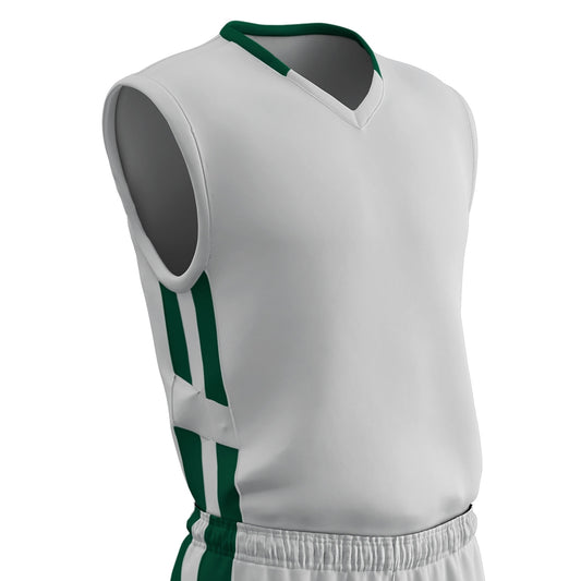 Muscle DRI-GEAR® Basketball Jersey - WHITEFORESTGREEN
