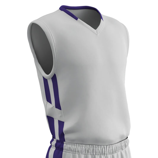 Muscle DRI-GEAR® Basketball Jersey - WHITEPURPLE