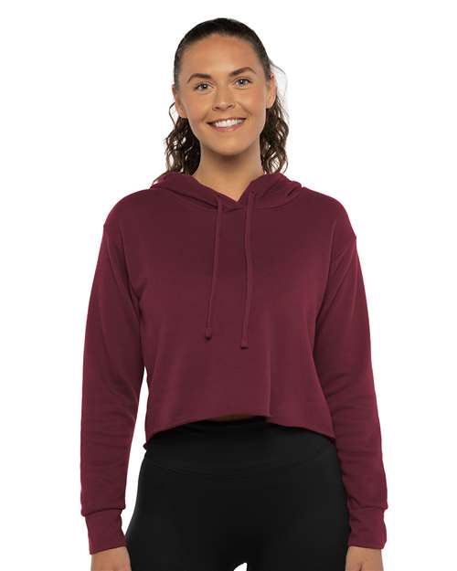 Women's Laguna Sueded Raw Edge Crop Hoodie Sweatshirt