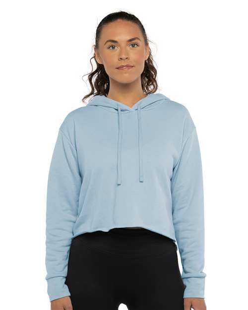 Women's Laguna Sueded Raw Edge Crop Hoodie Sweatshirt