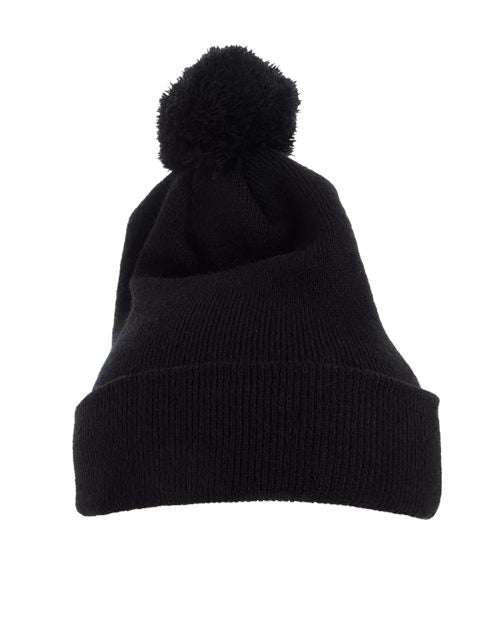 Pom-Pom Cuffed Knit Beanie