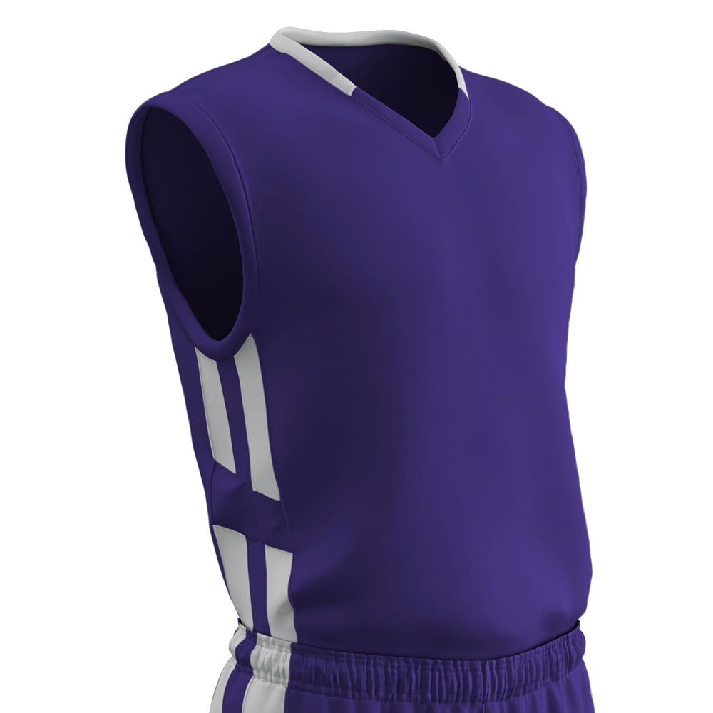 Muscle DRI-GEAR® Basketball Jersey - PURPLEWHITE