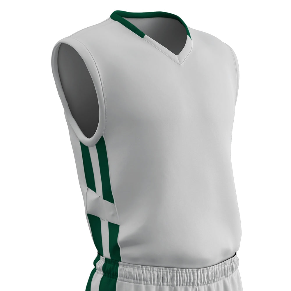Muscle DRI-GEAR® Basketball Jersey - WHITEFORESTGREEN