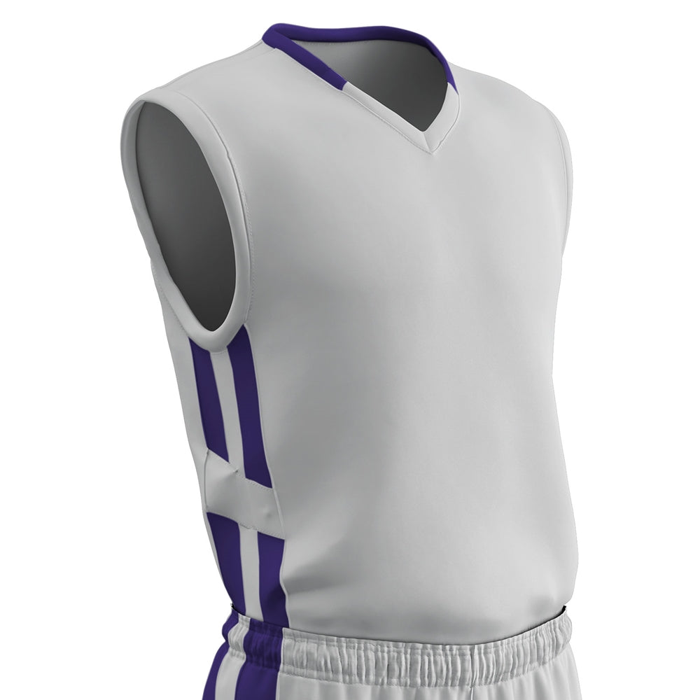 Muscle DRI-GEAR® Basketball Jersey - WHITEPURPLE