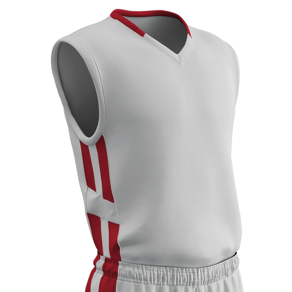Muscle DRI-GEAR® Basketball Jersey - WHITESCARLET