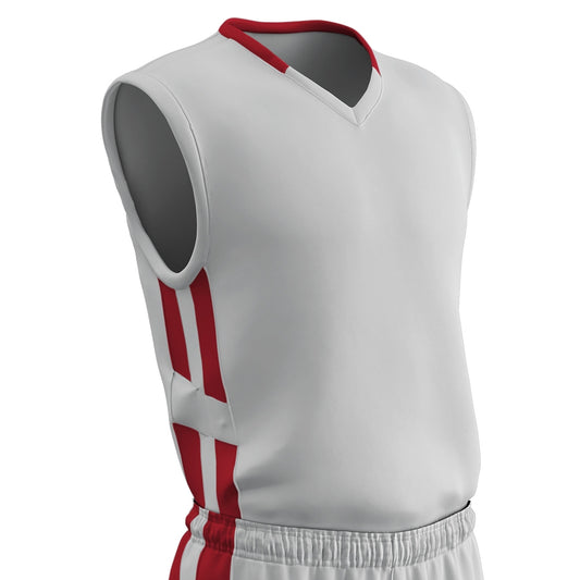 Muscle DRI-GEAR® Basketball Jersey - WHITESCARLET
