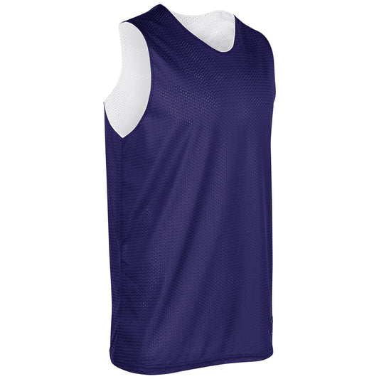 Polyester Reversible Basketball Jersey - Adult - PURPLEWHITE