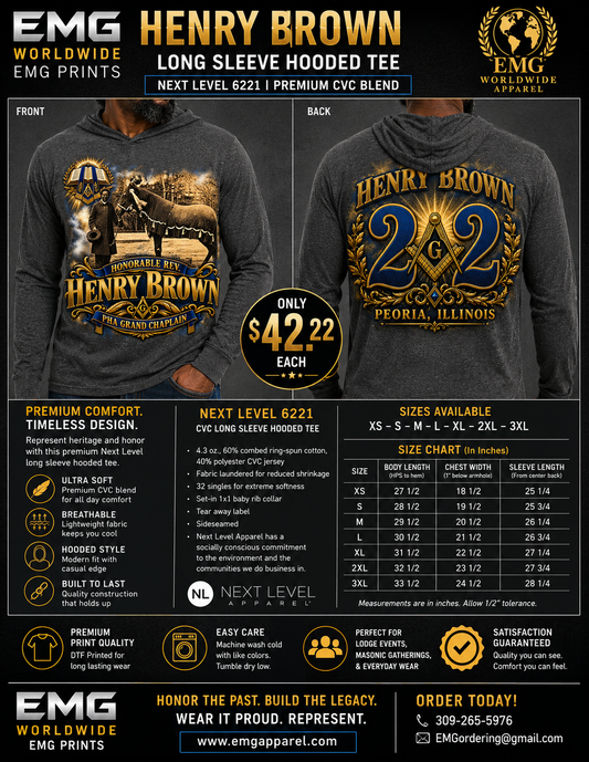 Henry Brown #22 Commemorative Long Sleeve Hooded Tee

Price: $42.22